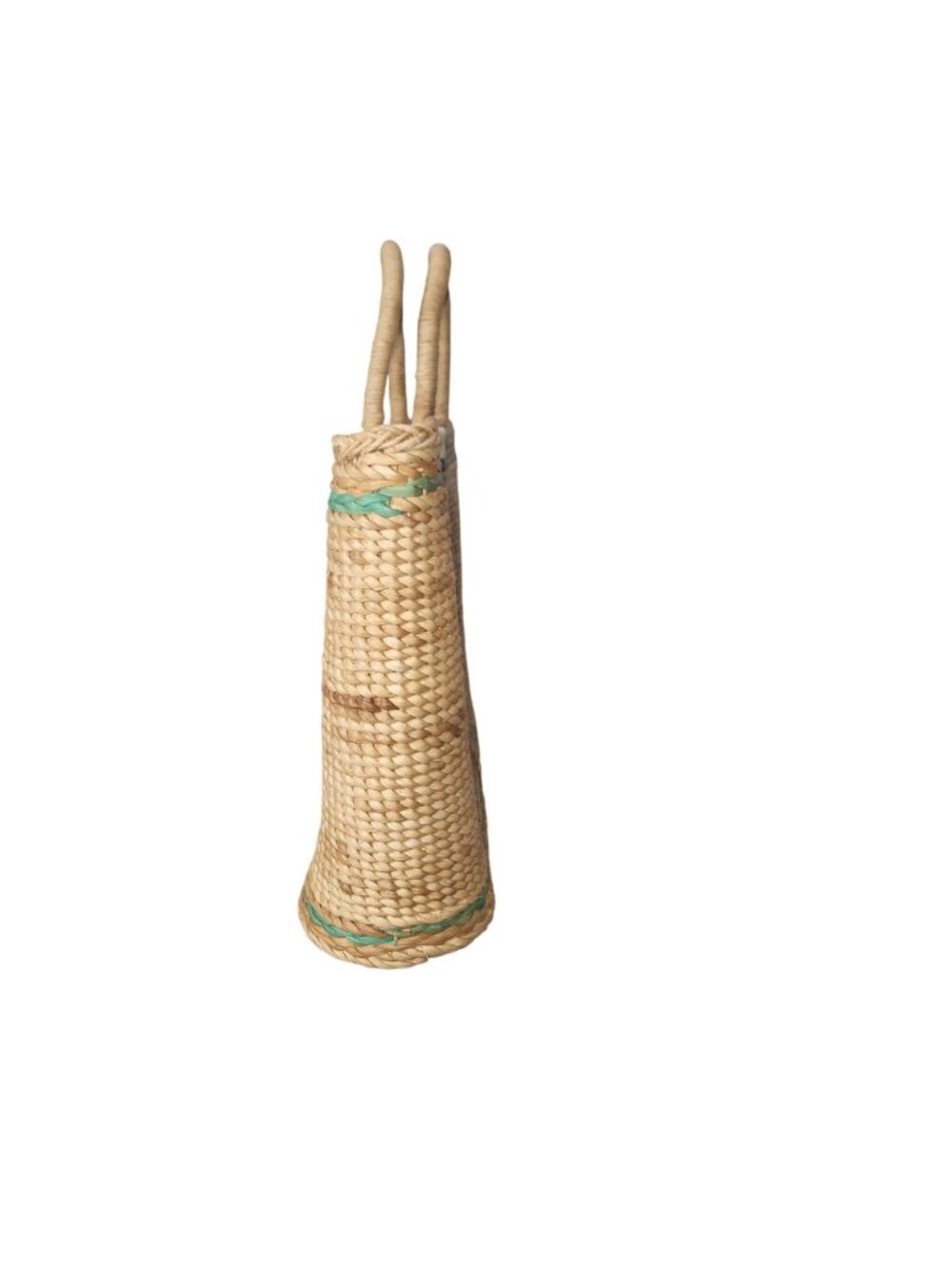 Magid Handmade Italian Woven Tote Green stripe & Gold Clasp Riviera Old Money - Picture 4 of 14